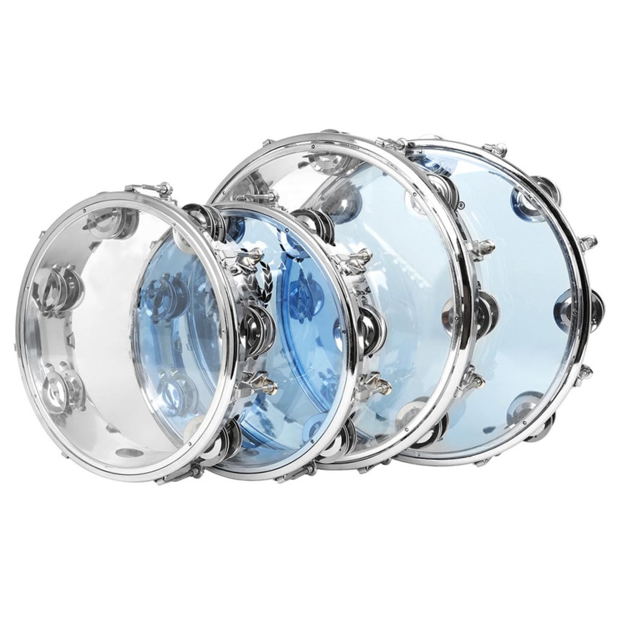 WOONEKY Pandereta de Mano de Percusión de 8 Pulgadas y Cuerpo Abs Aro de Acero Inoxidable con Doble Serie Que Estimula Interés y Concentración Instrumento Musical para Niños