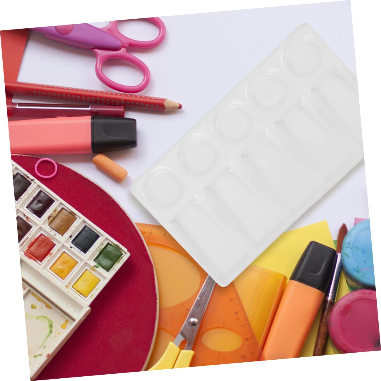 NUOBESTY 2stücke Aquarellpalette Rechteckig Mulden für Farbenmischen Geeignet für Kunst Schule und Basteln Sowie für Öl und Aquarellfarben