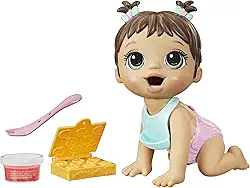 Baby Alive Hora da papinha - Boneca que come e faz caquinha. Boneca de 20 cm, cabelos castanhos, para crianças acima de 3 anos