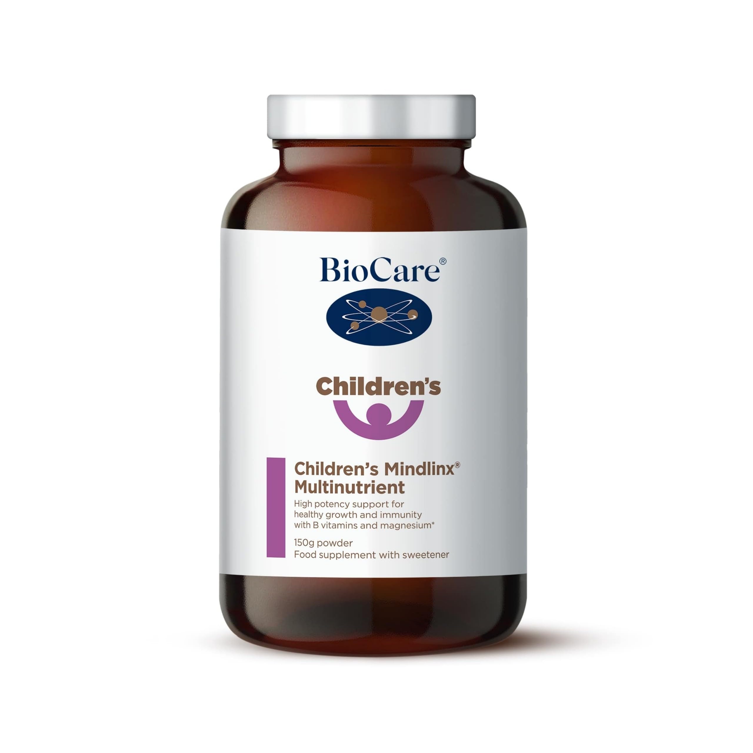 BioCare Children's Mindlinx Multinutrient - Complete Daily Nutritional Powder for Kids with Vitamin D, Calcium, B Vitamins, Magnesium & Zinc - Immune, Energy & Growth Support - Apricot Flavour - 150g
