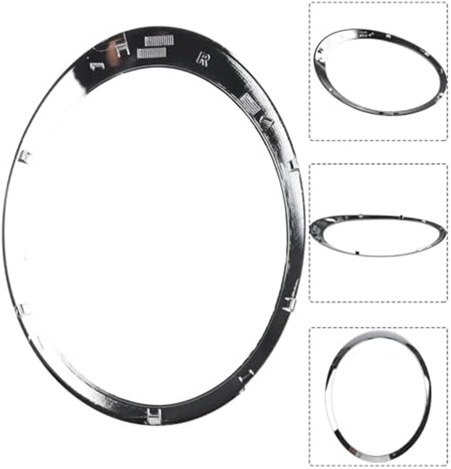Sostituzione anello di rivestimento faro cromato lato destro, per Mini Cooper 2007 2015, R55 Clubman R56 Hatchback R57 Anello di rivestimento del faro