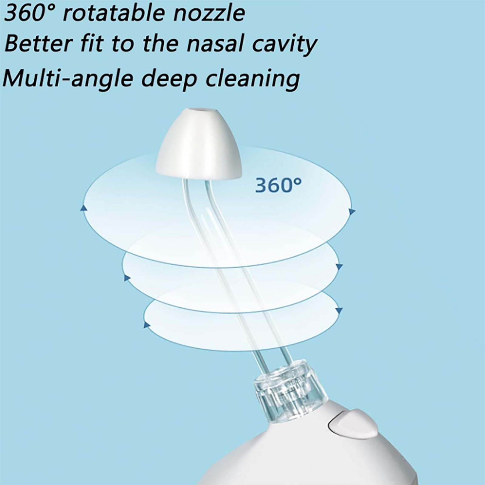 Lavado Nasal, 5 Modos de Limpieza 4 boquillas Sistema de irrigación Nasal y de los Senos nasales Rotación de 360 Grados Limpiador de Nariz Recargable Alérgico (Color : B)
