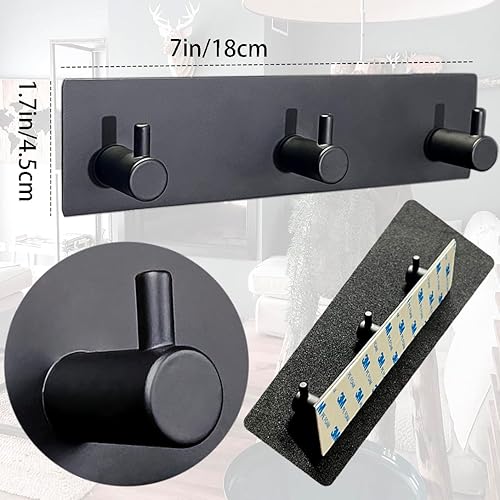 Miniatura 3 de Soporte para llaves de pared, no daña la pared, ganchos autoadhesivos de acero inoxidable, gancho para toallas, colgador de abrigos, entrada,