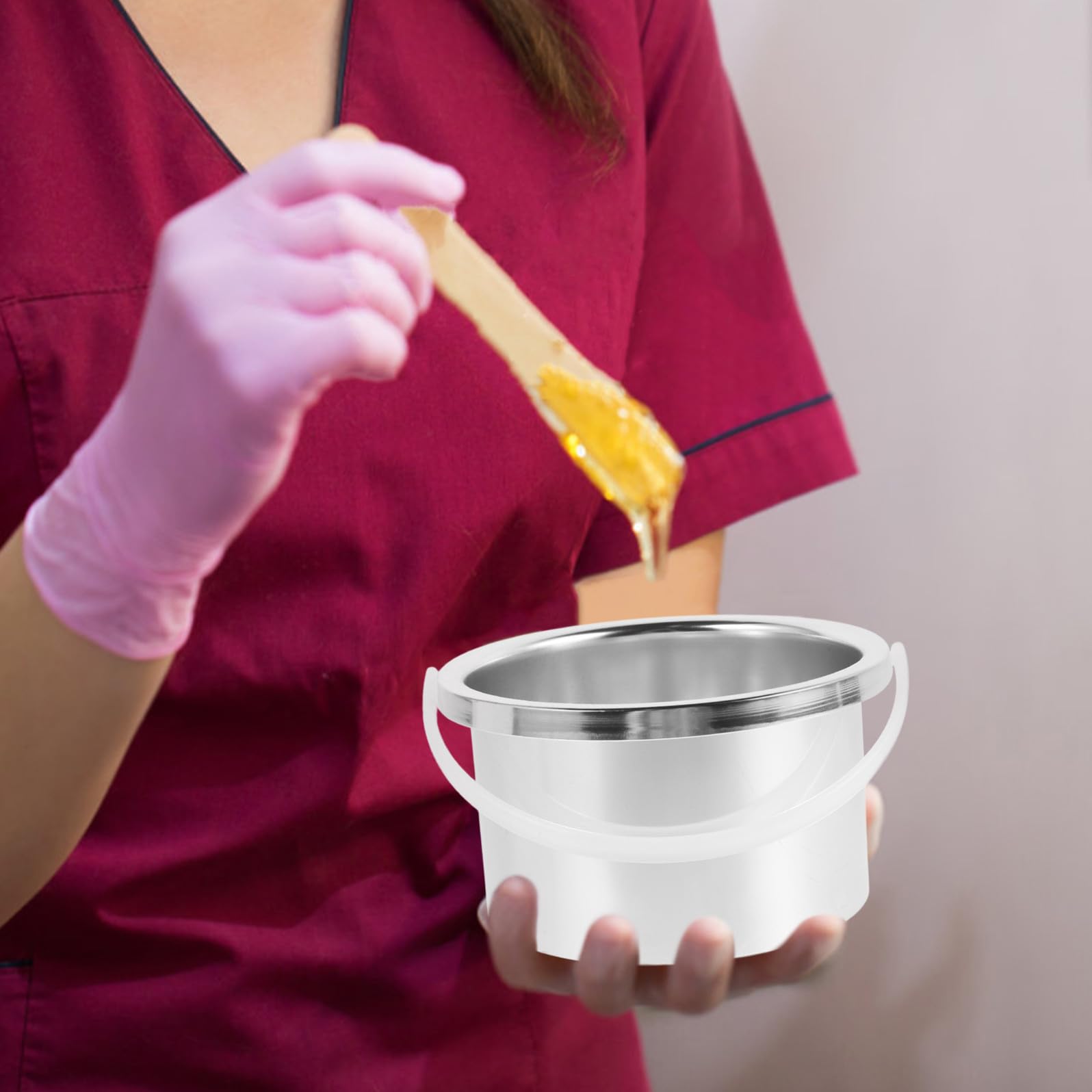 Pentola Interna di Ricambio in Lega di Alluminio da 105mm per Scaldacera, Contenitore Versatile e Facile da Usare per Depilazione e Terapia Cera Argento