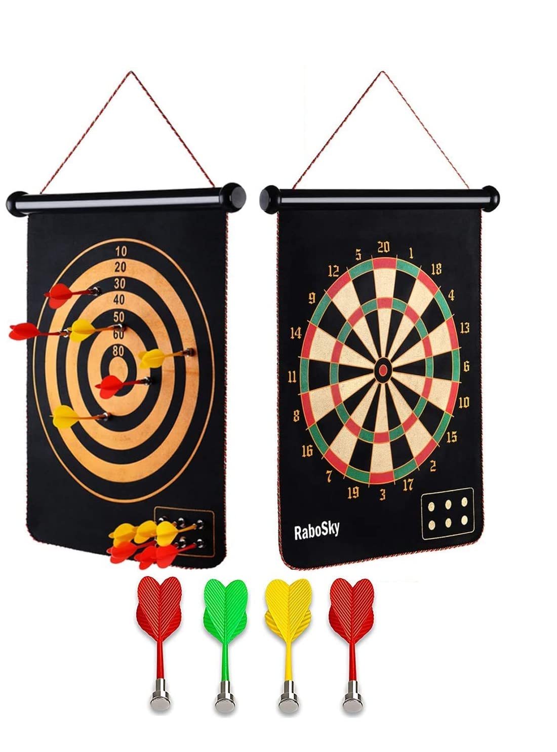 FunBlast Dart Game for Kids - Dart Board, Magnet Toys for Kids, Dart Board for Kids, Magnet Dartboard - 17 Inch, Dart Board with Darts for Adult (4 Darts)