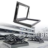 Skylight Windows for House Roof Viewing Window, Rooftop Hatch Lid with Double-Layer Thickened Tempered Glass, Attic Skylight Cover for Hallway Sun Room Stairway(65x55cm/25.6x21.7in)