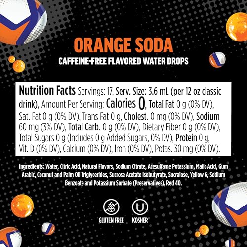 Image of Ninja Thirsti Flavored Water Drops, Zero Soda Orange Soda, Zero Calories | Zero Sugar, Makes 17 Drinks, 3 Pack, Compatible with All Ninja Thirsti Drink Systems - WC1000, WC2000 & WC3000, WCFOGFIZAM