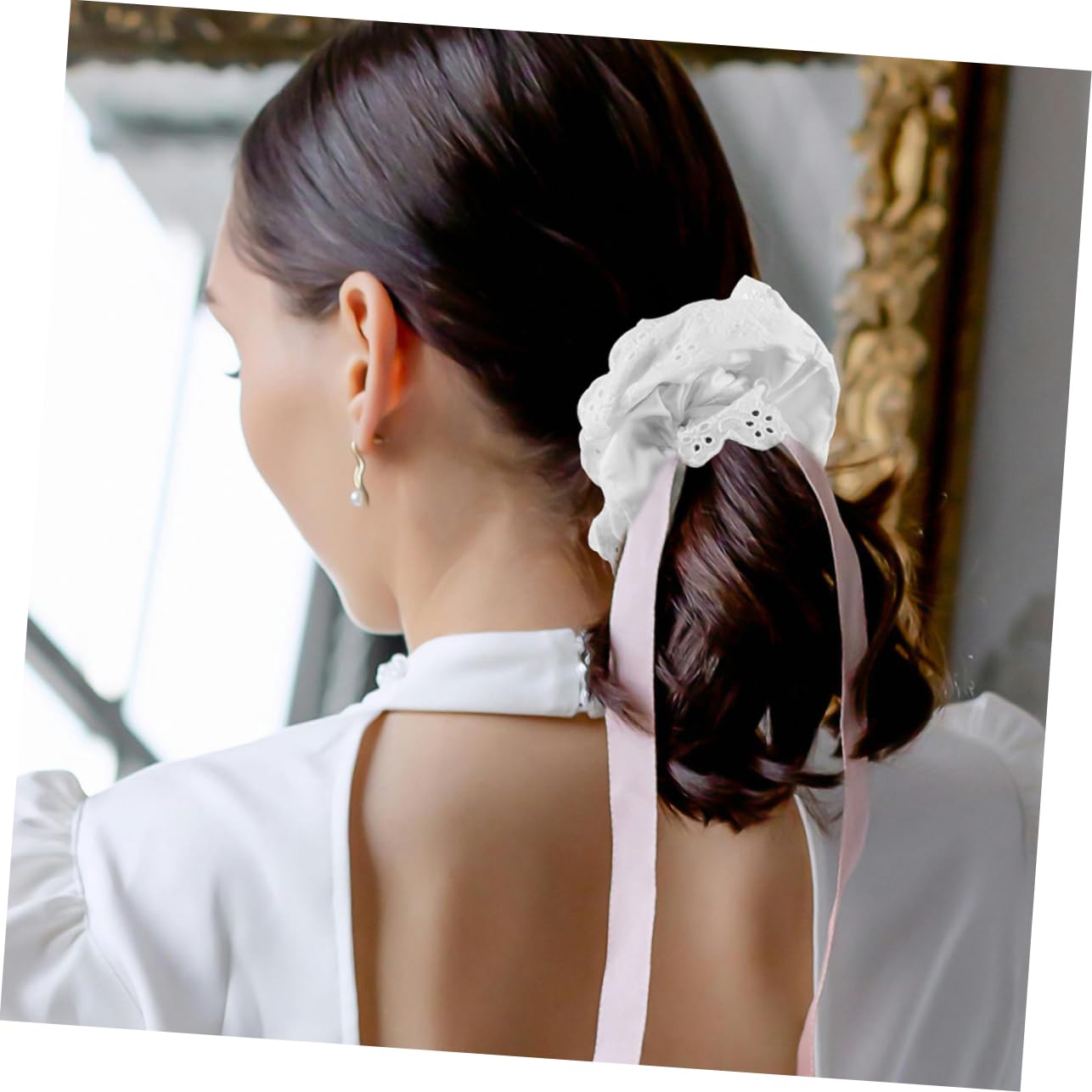 Healeved 8piezas Coleteros De Encaje Oversized Para Mujer y Niña Accesorios De Pelo Gran Elasticidad y Diseño Doble