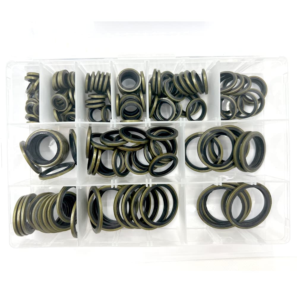 162pcs Olio Motore rondelle Compressione Tappo Scarico guarnizioni M6-M30 Diametro Esterno per Auto