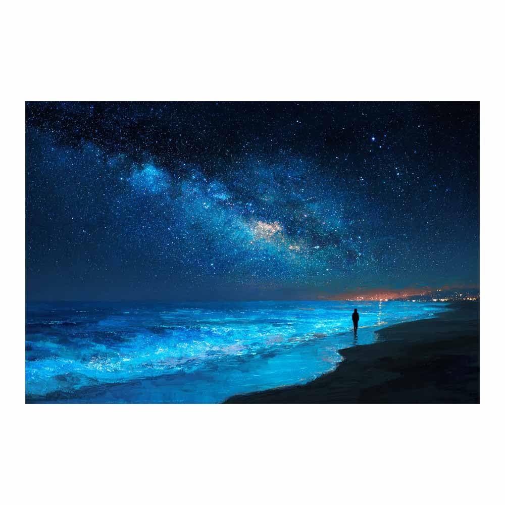 HOQIU Vintage wall art Japanese Pagoda Night decorative painting, wall art, for Living Room Bathroom Bedroom Kitchen Decoration.(Multicolor)-80x120cm Unframed