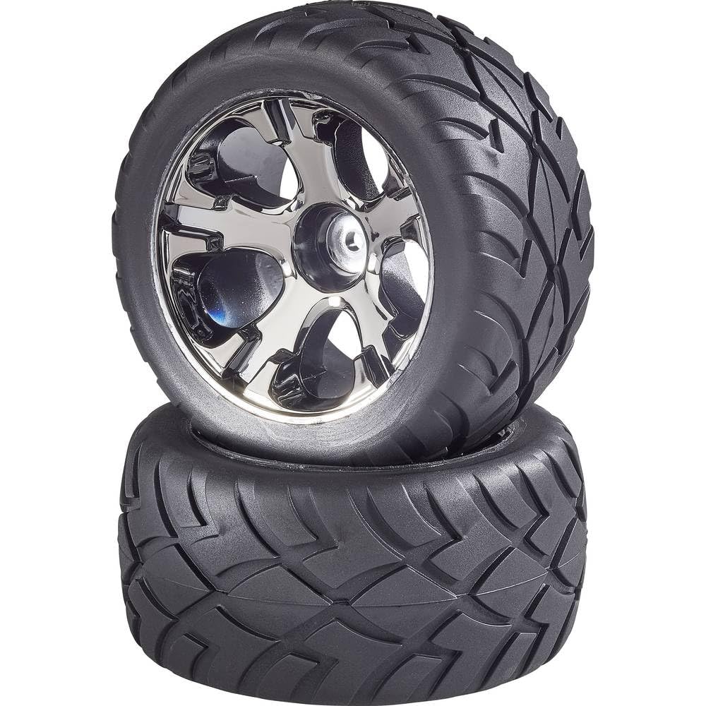 Reely 1:10 Truggy Street Complete Wheels 5-Spoke Titanium Grey Pack of 2