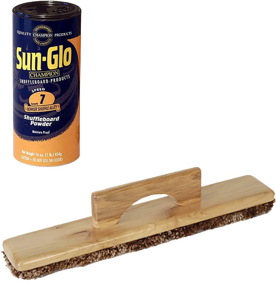 Sun-Glo 1 Can #7 Shuffle Alley Wax & 1 Shuffleboard Sweep