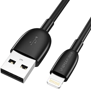 UNBREAKcable iPhone Charger USB Cable - Fast Charging Lightning Cable [Apple MFi Certified] Compatible with iPhone XS XS Max X XR 8 Plus 7 Plus 6s 6 Plus SE 5s 5c 5 iPad iPod - Black 6.6ft/ 2M
