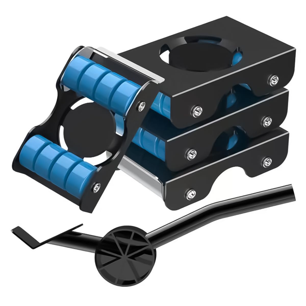 Enwye A Set Of Furniture Lifter Mover Tool 4 Metal Sliders with 8 Wheels Appliance Roller Dolly for Sofa Fridge Washer Easy Moving