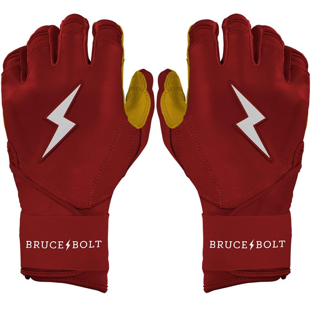 BRUCE BOLT Original Series Long Cuff Maroon Batting Glove - Maroon Large