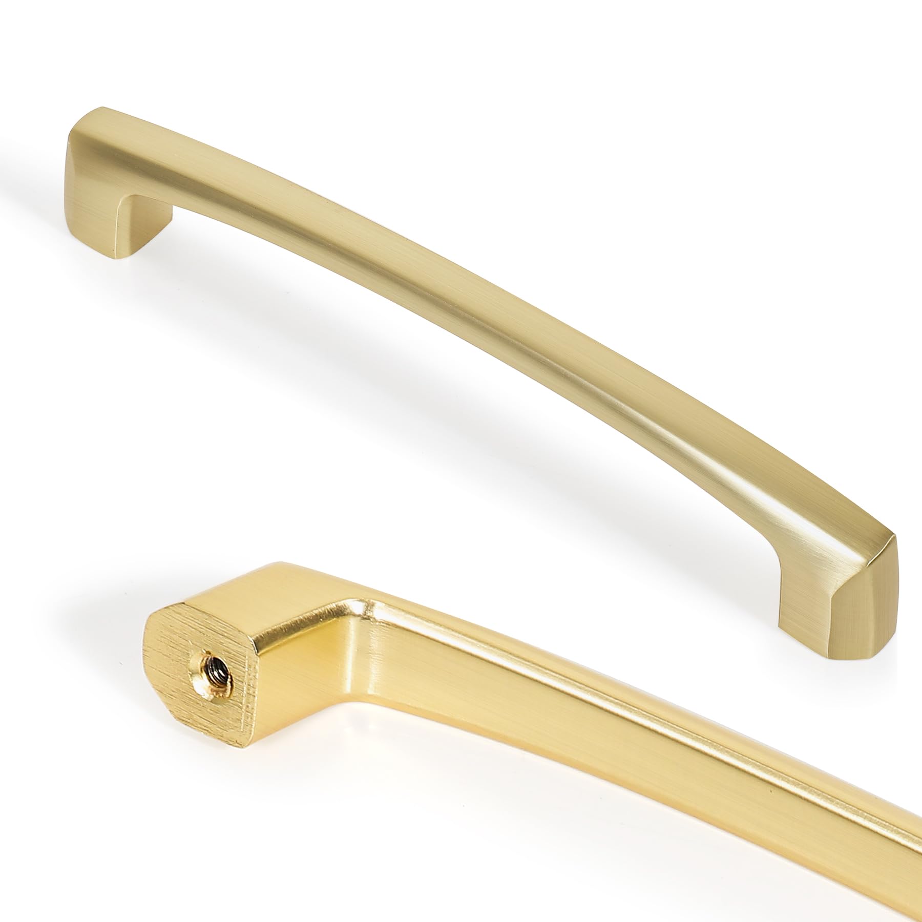 L&lonpa 10 Pack Champagne Bronze Cabinet Pulls 128mm Hole Center Solid Zinc Alloy Drawer Handles Modern Kitchen Bathroom Bedroom Cabinet Hardware