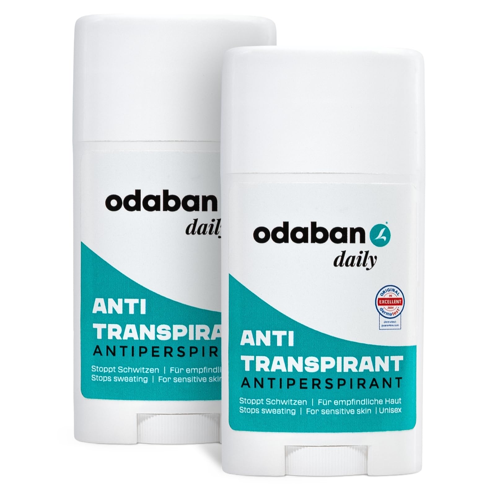 odaban® Antitranspirant Deo Stick 2 x 60 g | täglicher Schutz gegen Schwitzen | dezenter Unisex-Duft | Deostift für empfindliche Haut | Anti-Schweiß | für Männer und Frauen
