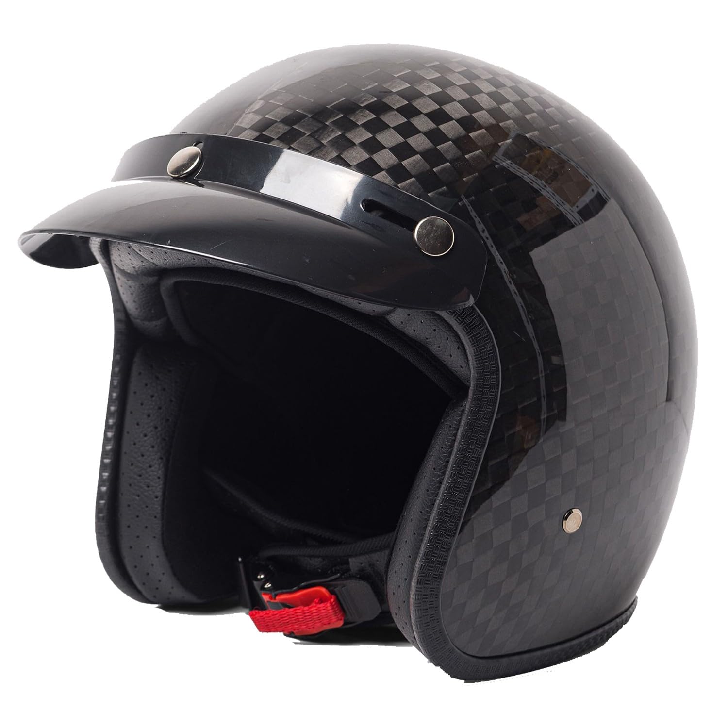 Casque Jet Moto Vintage Casques Bols Mobylette Homologué ECEDOT Demi Casque Ouvert Fibre De Carbone pour Adultes Hommes Femmes Convient À Toutes Les Saisons Casques Portable