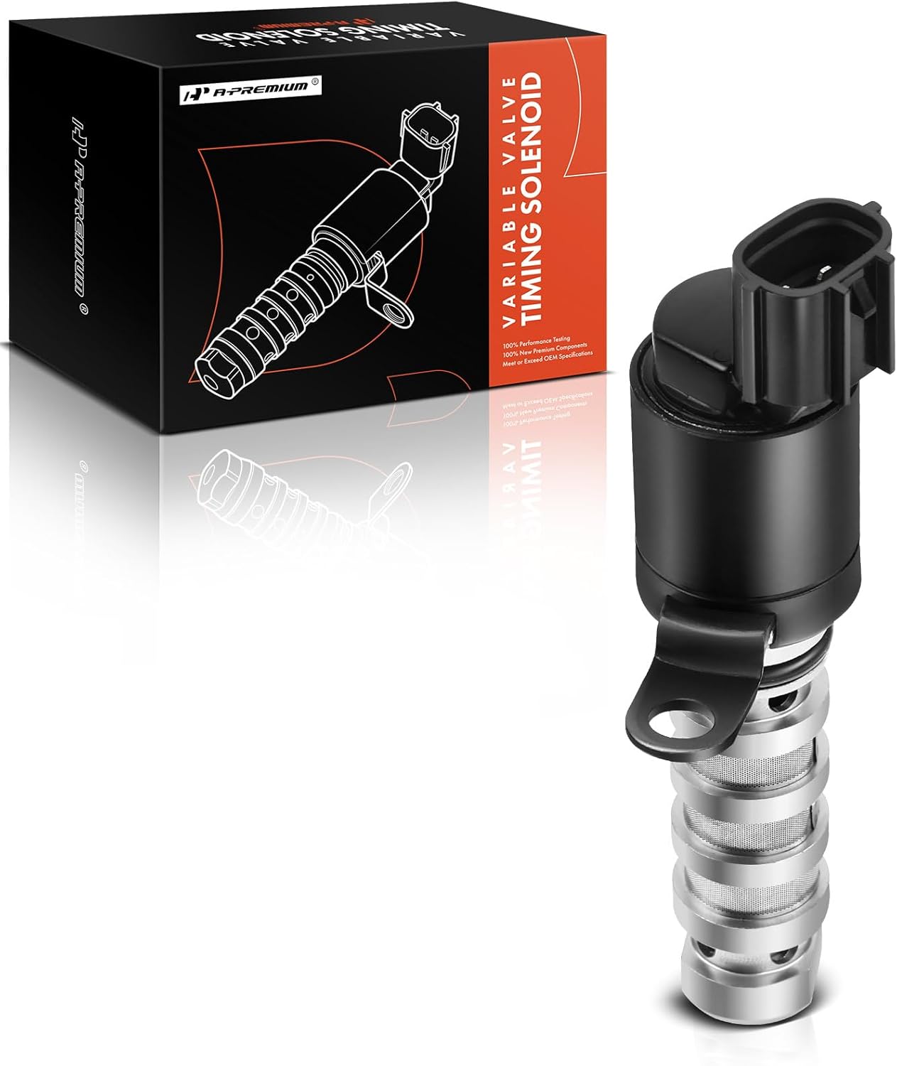 A-Premium Intake or Exhaust Engine Variable Valve Timing (VVT) Solenoid Compatible with Hyundai & Kia - Accent, Elantra, Sonata, Tucson, Forte, Optima, Rio, Soul - L4 1.6L - Replace# 24355-2B700