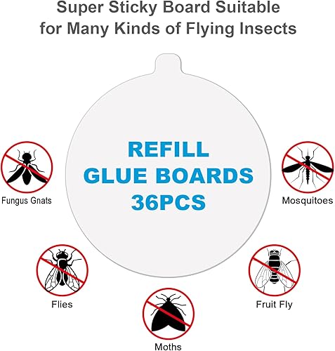 Miniatura 8 de Placa de goma de repuesto Katchy de 4.3 pulgadas, placa de goma interior rellena con tarjeta adhesiva adecuada para insectos de interior, trampa