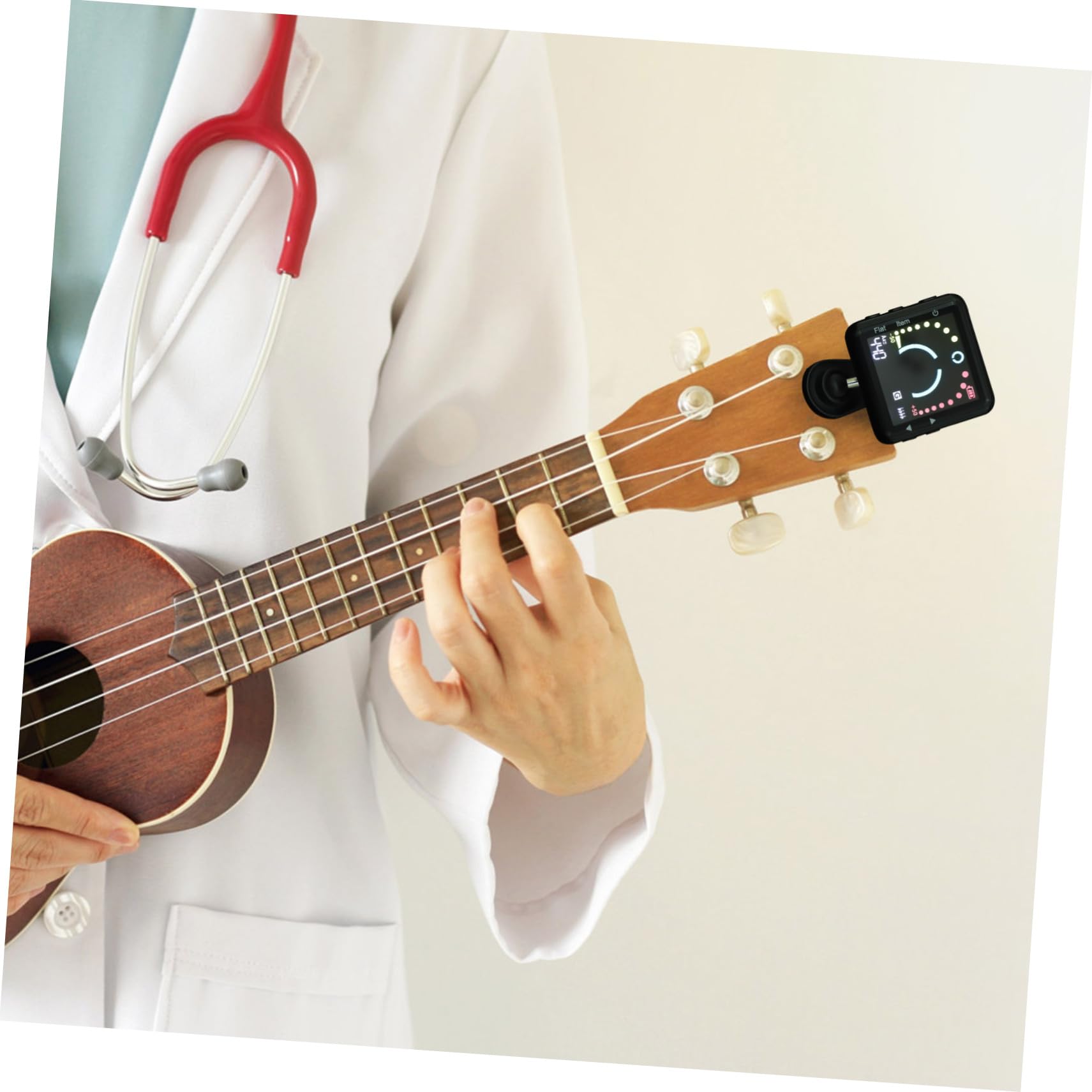 Afinador de Guitarra Recargable Clip, Tecnología Avanzada Negra | Ligero, Sonido Claro y Estable, Carcasa Abs, para Guitarra Clásica, Acústica, Eléctrica y Ukelele