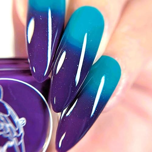 Miniatura 2 de Purple Lilly Expolsion - Esmalte térmico para uñas, color que cambia de color morado a verde