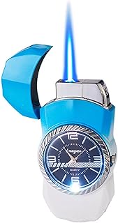 Isqueiros recarregáveis à prova de vento - Isqueiros de gás butano de metal - Isqueiro de tocha, combustível butano recarregáveis, Isqueiros de mesa à prova de vento para homens,1