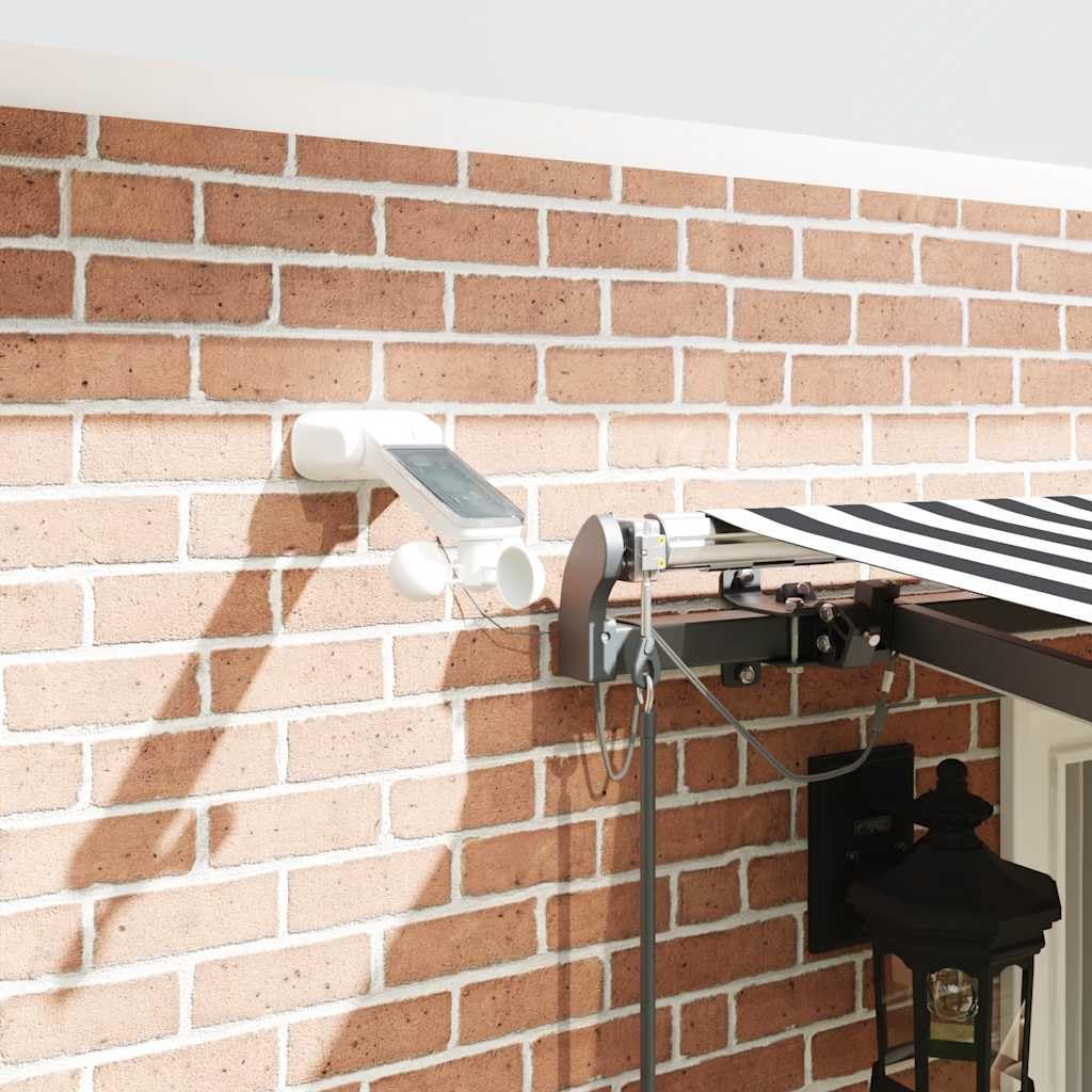 Toldo de brazo articulado blanco antracita 400 x 300 cm con LED y sensor de viento, estructura de aluminio resistente, protección solar para terraza, balcón, jardín y cafetería