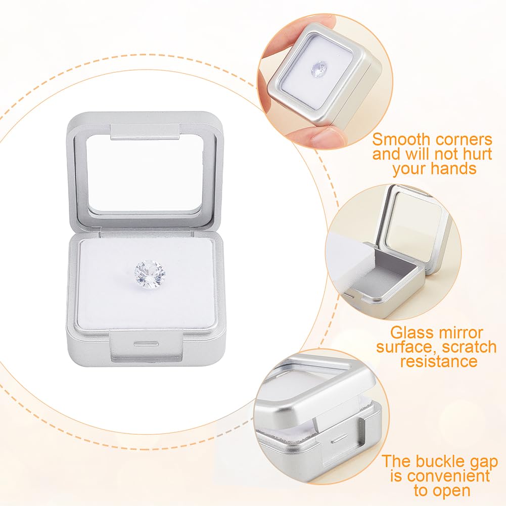 Amazon.com: BENECREAT 4 Pcs Silver Gemstone Display Box, 1.57x1