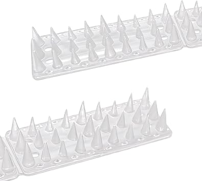 Bird Spikes,Clear 12 Pack,Bird Spikes for Outside to Keep Cats, Raccoons, Squirrels, Pigeons Away, Cat Spikes for Indoor & Outdoor Garden,11.8 Ft,Plastic Spike for Fences