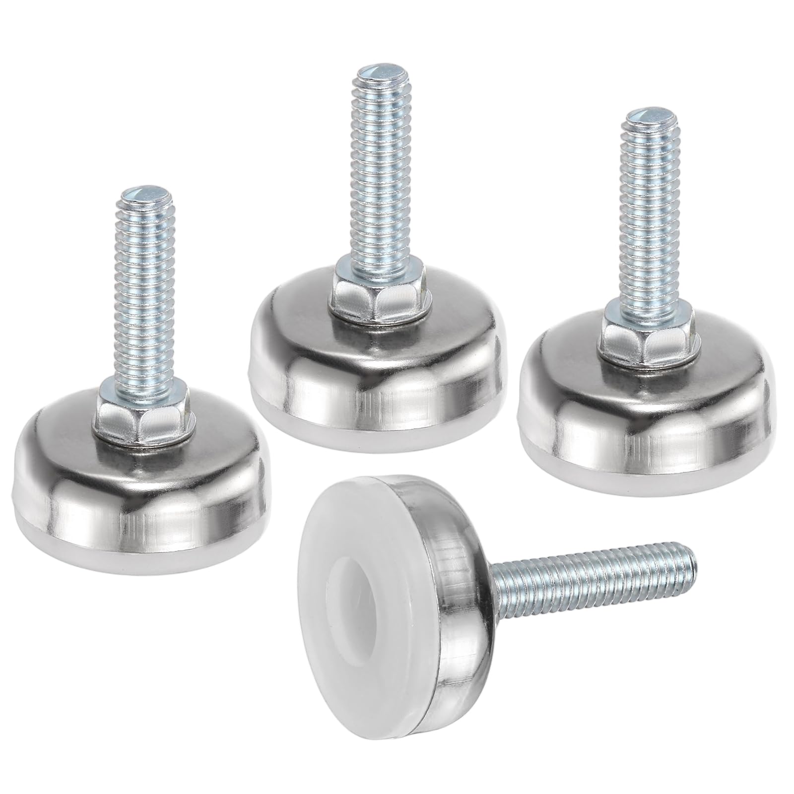 sourcing map 4Pcs Furniture Leveling Feet, 5/16"-18 x 1" x 1.4" Adjustable Metal Furniture Feet Levelers, Non-Slip Screw in Threaded Table Leg Levelers for Sofa, Chair, Cabinet, Table