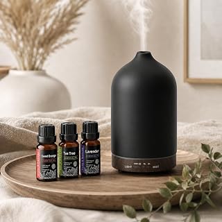 Ceramic 200ml Essential Oil Diffuser Timer 7 Soft Mood LED Lights