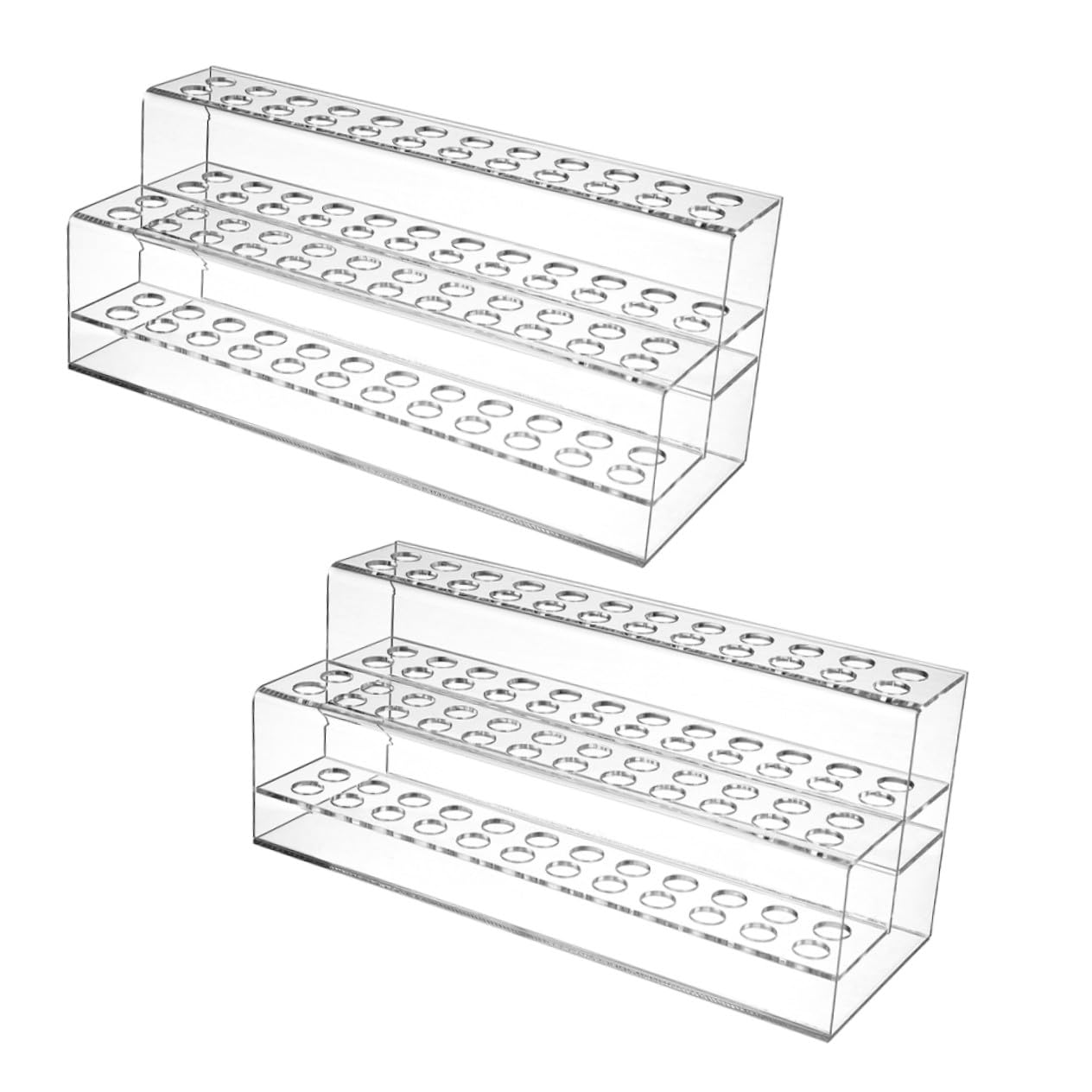 Veemoon 2pezzi Portapenne Trasparente in Plastica Espositore per Penne Sfera Organizer da Scrivania Portaoggetti per Penne Multiforo Supporto di Plastica per Riporre Matite e Pennelli