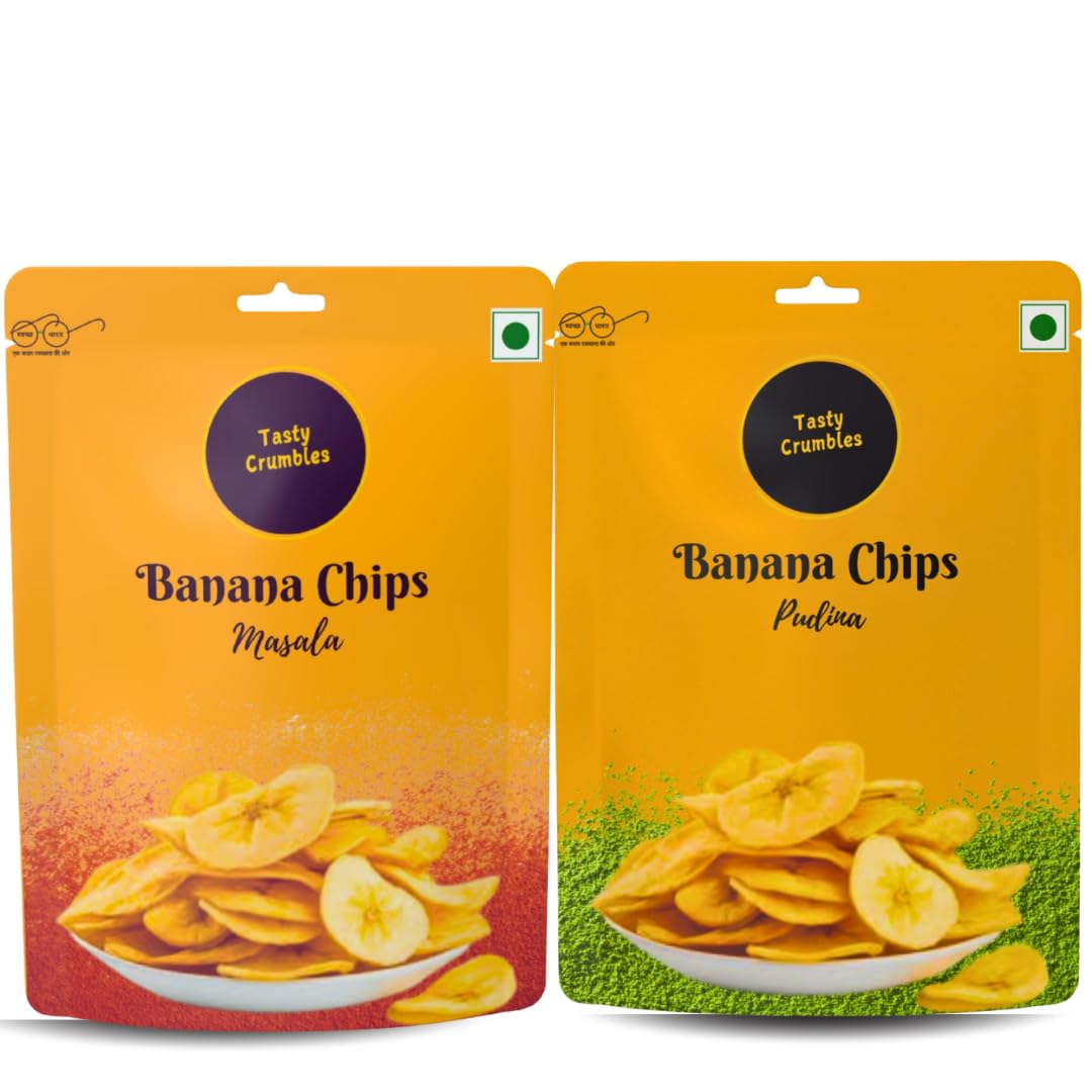 Tasty Crumbles Banana Chips, Masala and Pudina Flavour Combo, 400g, Pack of 2(Each 200g)-image-4