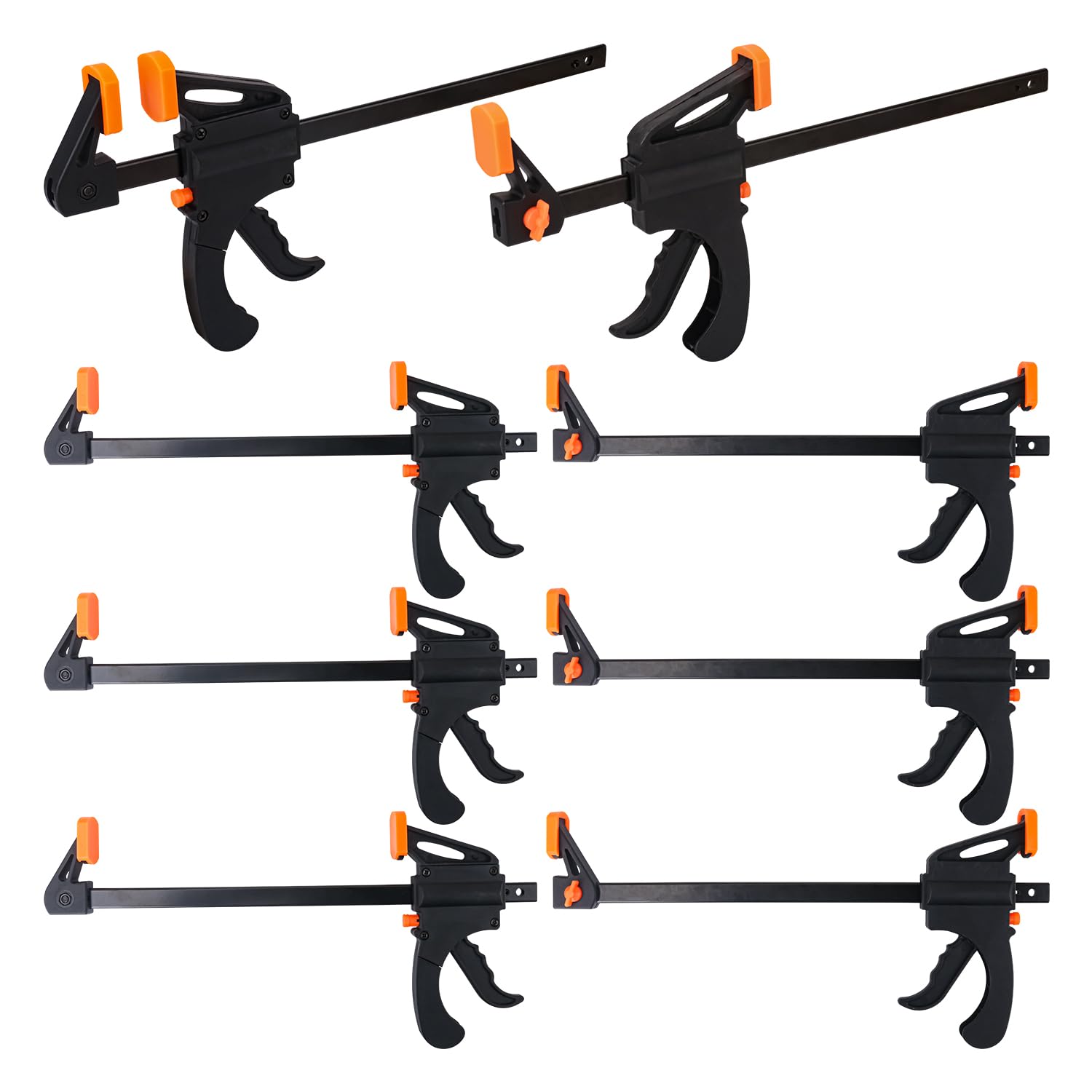 Juego de 8 abrazaderas de barra de 10 pulgadas para carpintería, juego de abrazaderas de barra de carpintería E-Z, abrazaderas F rápidas con una sola mano, juego de abrazaderas F para
