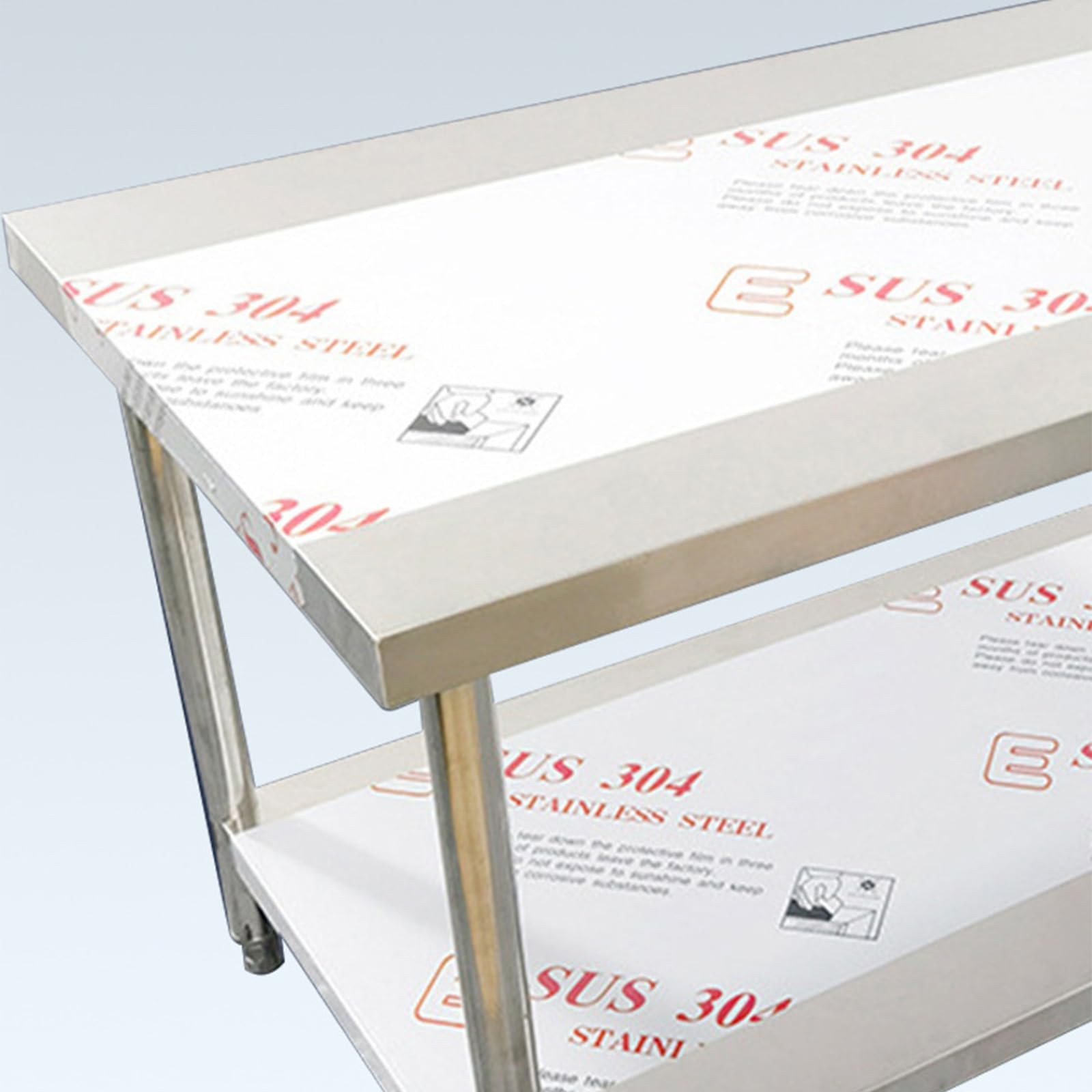 Tavolo da Lavoro Commerciale per La Preparazione degli Alimenti per Carichi Pesanti con Ripiano Inferiore, Tavolo per La Preparazione degli Alimenti per L'isola della Cucina(120cm/47in)