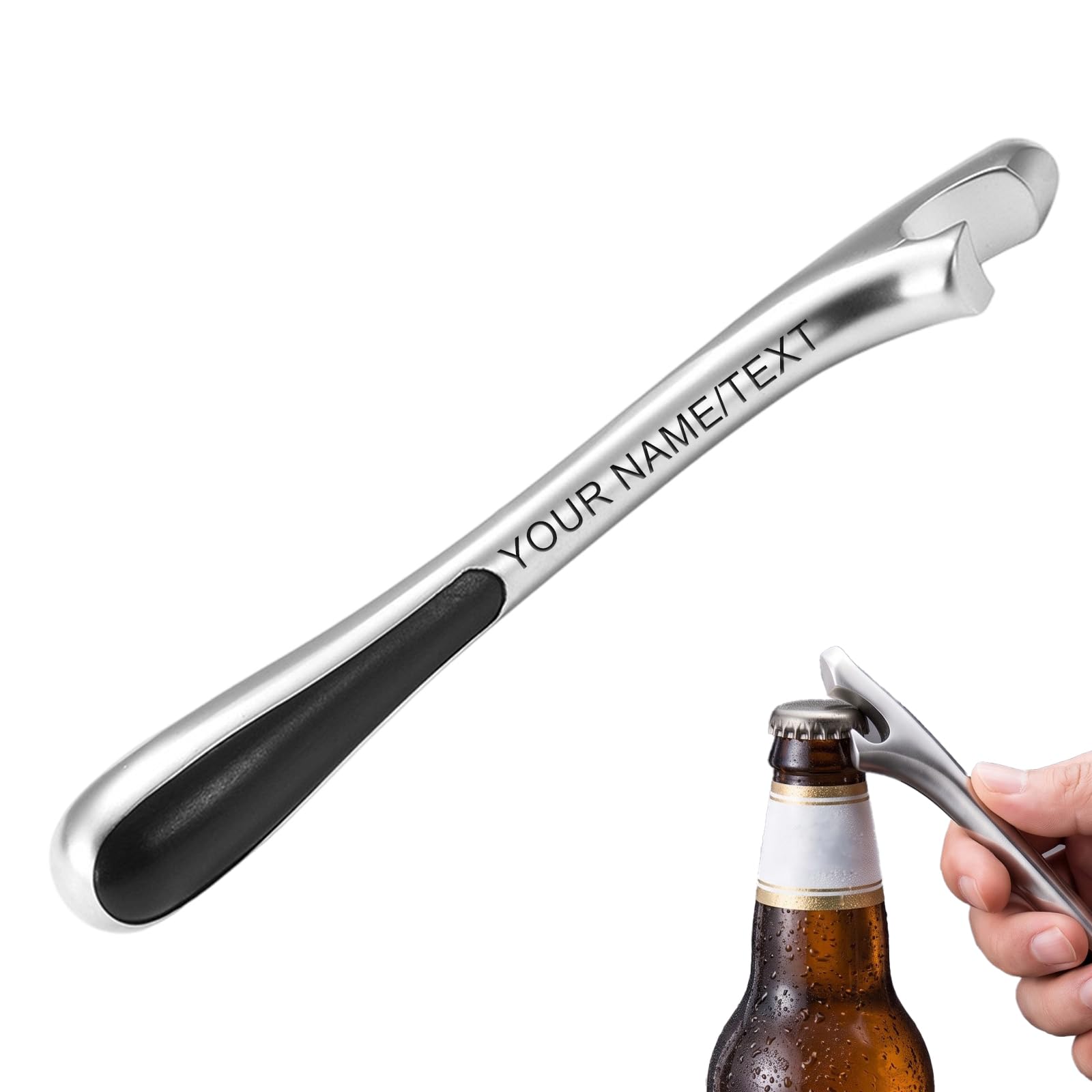 Individuell gravierter Flaschenöffner – Stilvolles Öffnen | Personalisieren Sie diesen Flaschenöffner mit Namen oder Datum – robustes Zinklegierung, 15,5 cm, leicht zu reinigen.