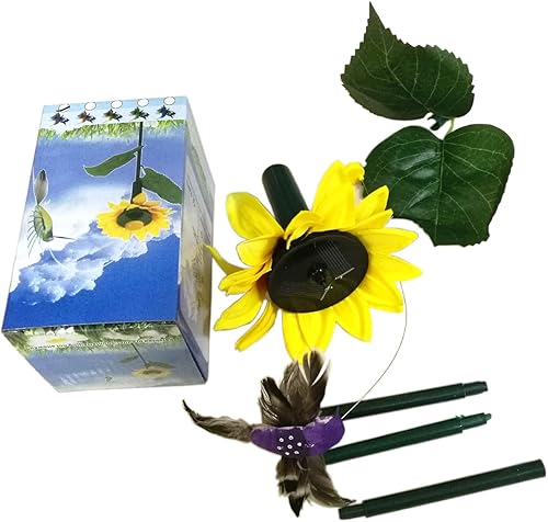 Simulación de vuelo de colibrí para decoración de jardín, decoración de ventanas, decoración de patios, alimentado por panel solar (girasol)