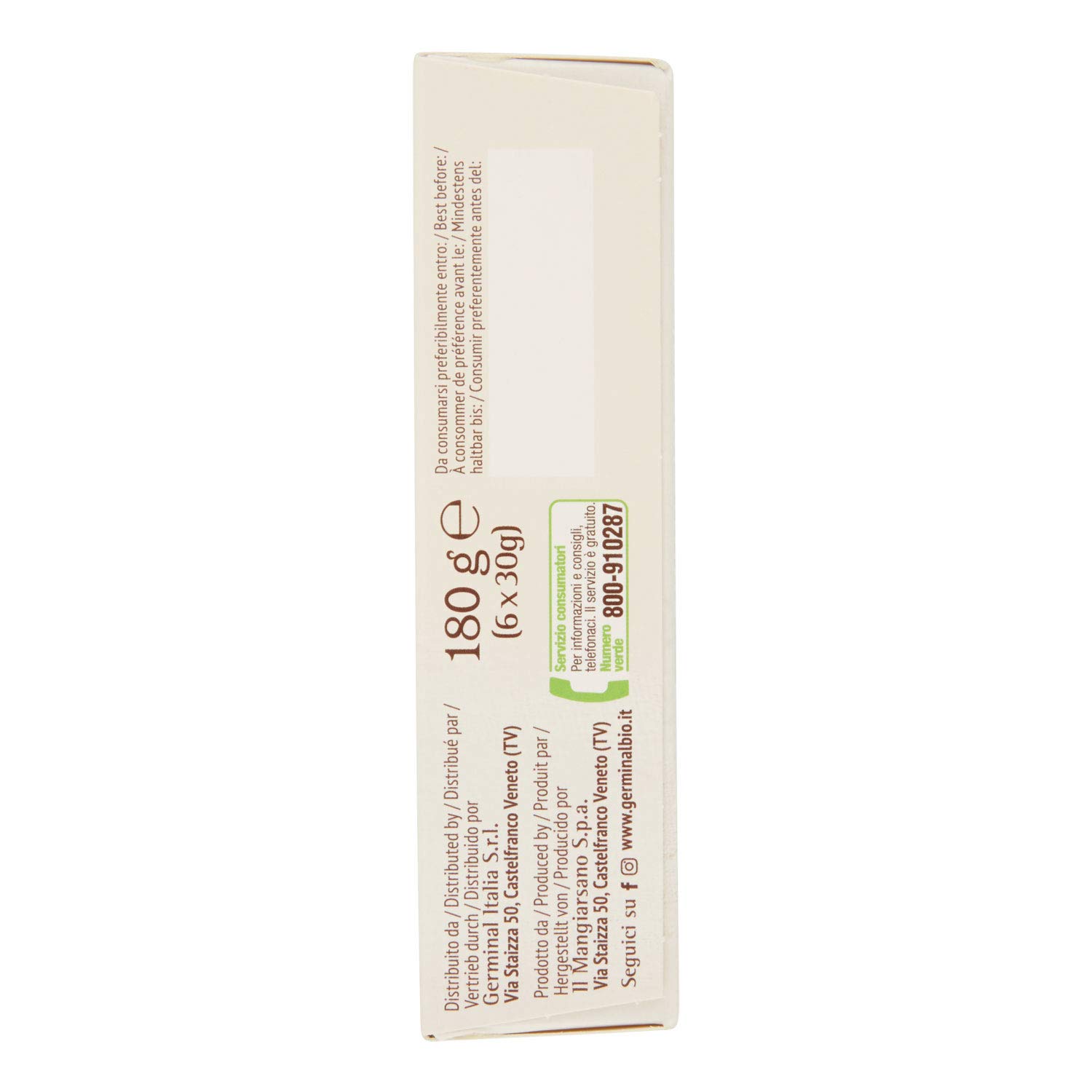 Germinal Barrita de Quínoa Rellena de Crema de Cacao sin Gluten Bio Germinal, 180g