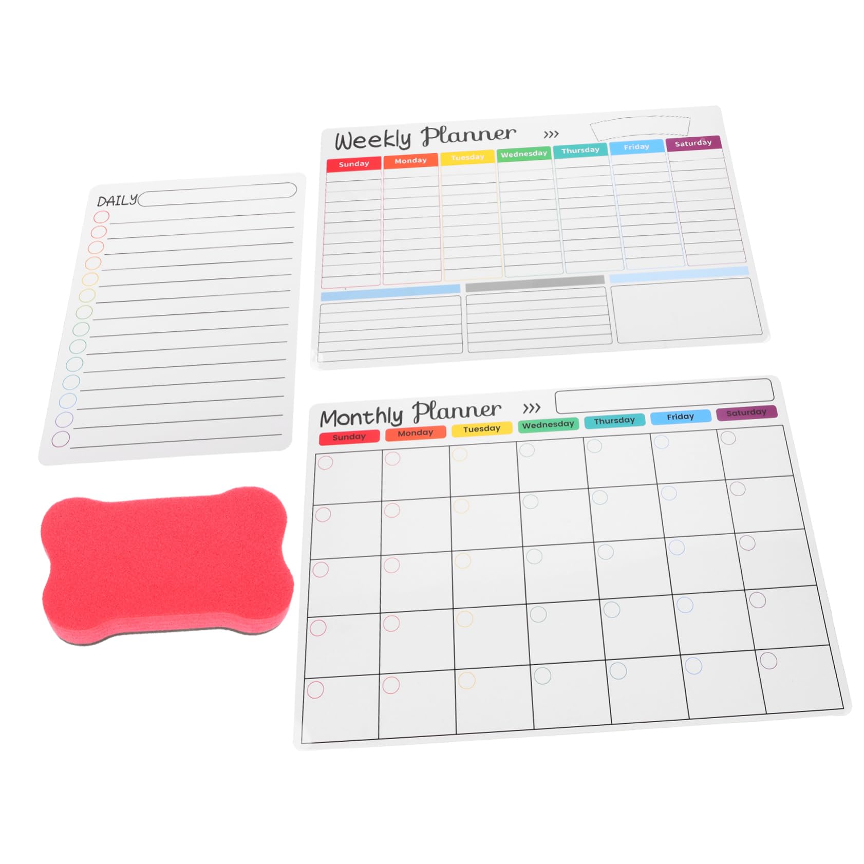 Lurrose 3 Set Bacheca Magnetica Per Frigorifero Piano Frigo Lavagna Magnetica Per Pareti Agenda Settimanale Frigo Magnetico Lavagna Magnetica Per Parete Piccole Lavagne a Secco Plastica