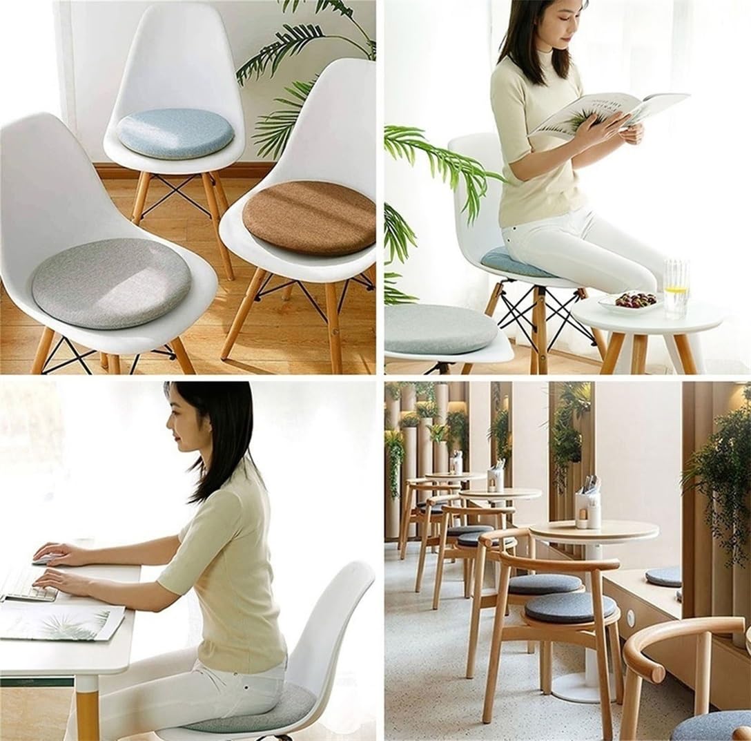 Cojín Redondo para Silla, cojín Redondo Suave de Espuma viscoelástica, Almohadillas Redondas para Silla con Cremallera para Exteriores, Taburete Alto, Comedor, Sala de Estar