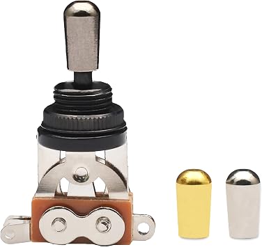 MAXCHEER Metal 3 Way Guitar Pickup Switch Selector Pickup Toggle Switch Parts for Les Paul Gutiar Accessories Black