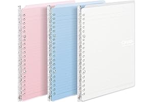 Kyoko Campus Slim A5 Binder with Paper, Pack of 3, Pastel Colors