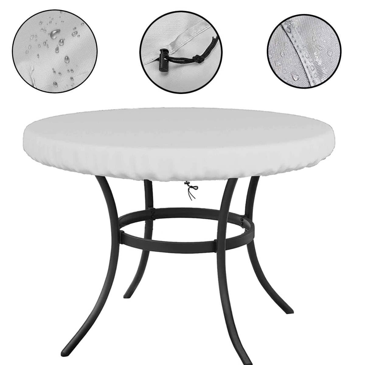 Housse de Table Ronde Extérieur Imperméable Anti-UV 160x10cm