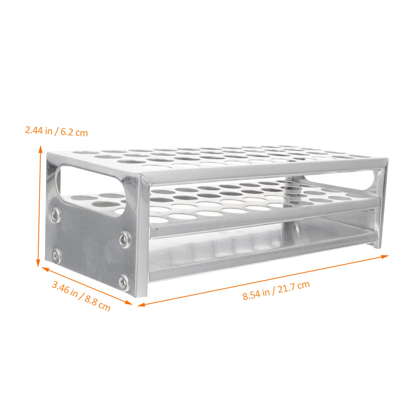 8 Pezzi Supporto Per Provette in Alluminio Con Cavalletto Porta Tubo Test Rack Per Fiale Per Provette Provetta In Piedi Supporto Per Supporto Del Tubo Di Prova Piccolo Silver
