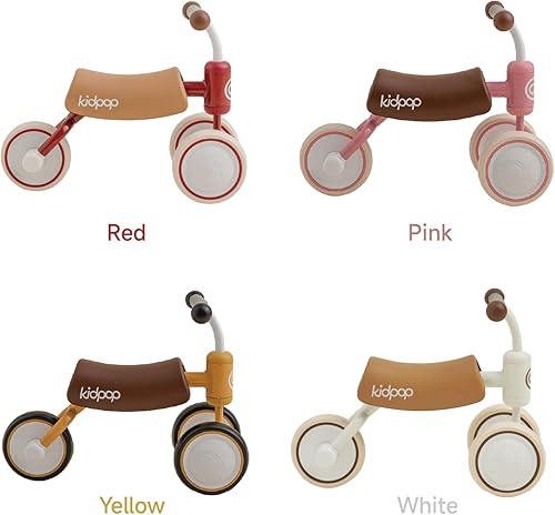 Miniatura 7 de kidpop Bee Baby - Bicicleta de equilibrio para niños de 1 año, juguetes de paseo para primer cumpleaños, primera bicicleta (blanco)