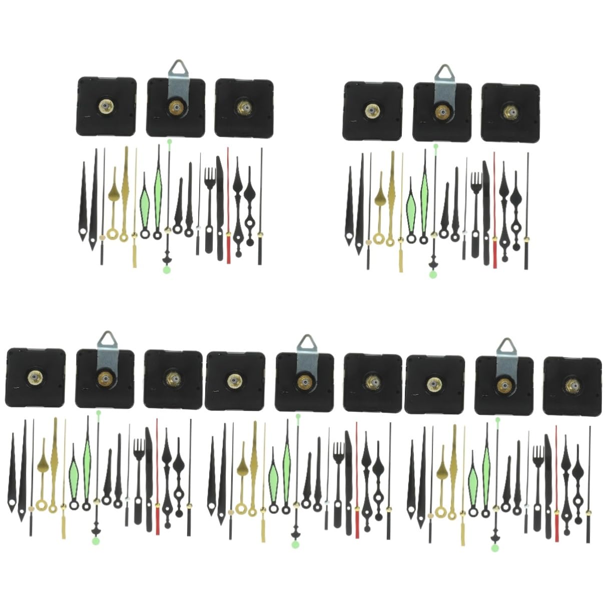 DOITOOL 5 Sätze Lukenalarm einzigartig Retro Uhren für Wohnzimmer Mechanismen uhrenzeiger Quarzuhrwerk Uhrteile Uhrwerk batteriebetrieben Uhrzeiger Uhrenbausatz Batterie Uhrwerk Plastik