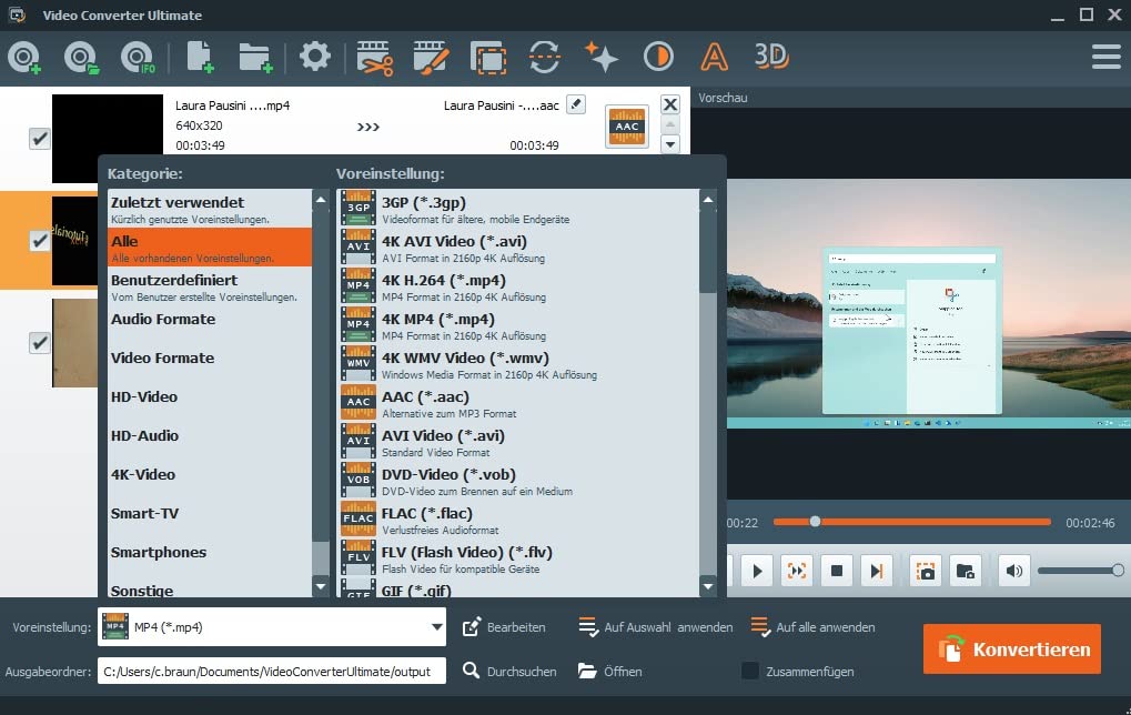 Video Converter Software - Einfaches konvertieren von Video und Audio Dateien in jedes Format wie HD, 4K - Bearbeiten und verbessern Sie Ihre Videos