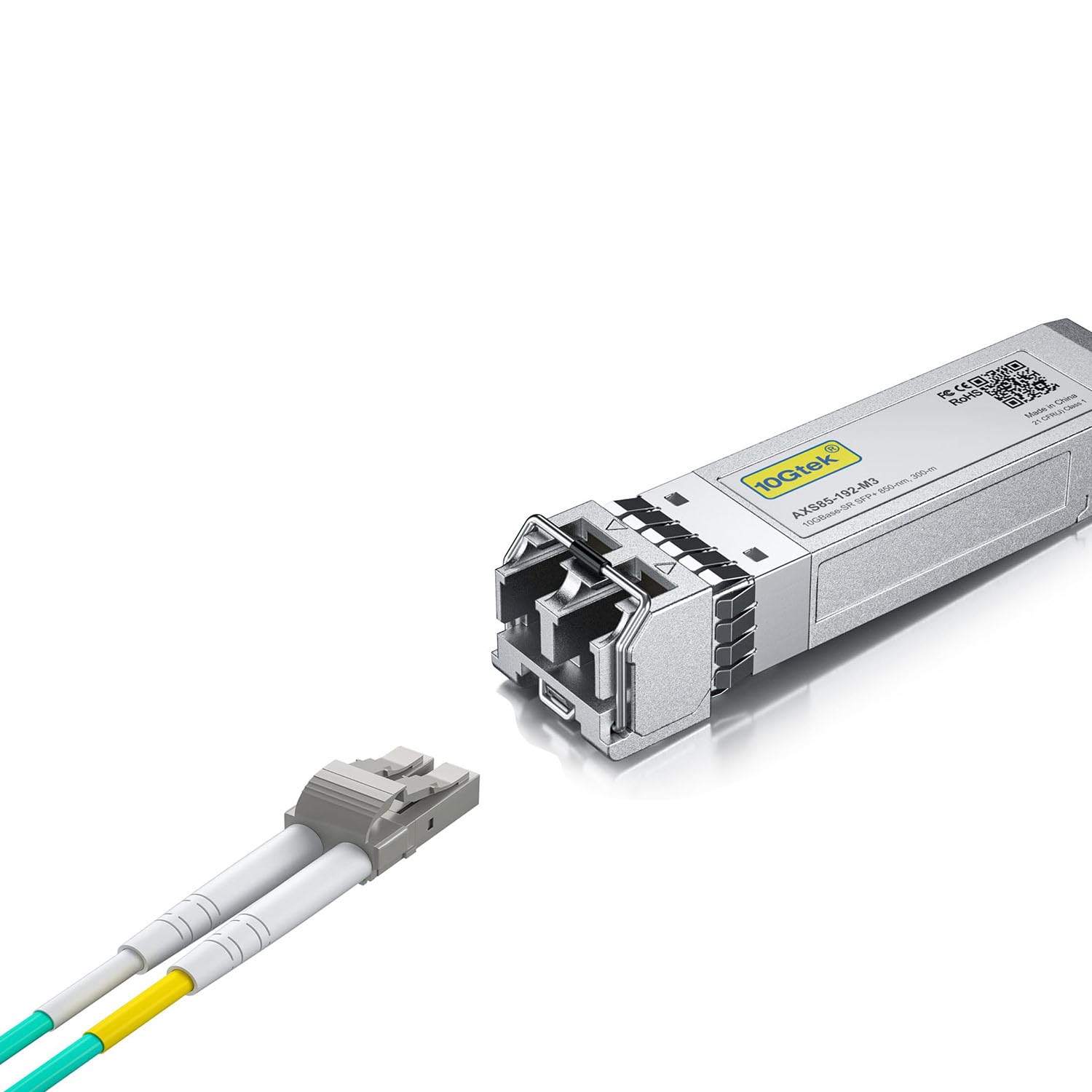 1 Pack of 10GBase-SR SFP+ Transceiver, Compatible with HP J9150A and 1 Pack of 3M Fiber Patch Cable