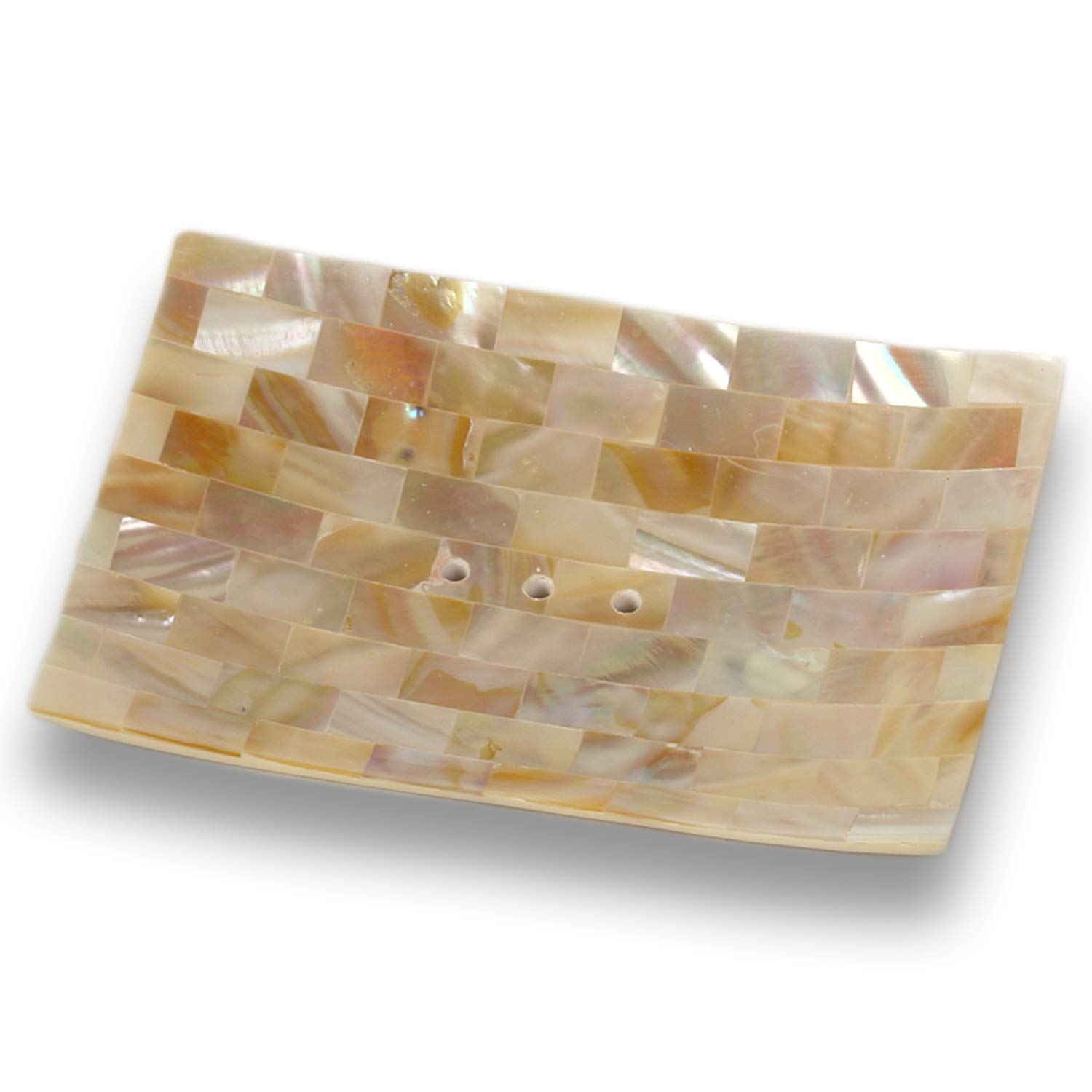ART-CRAFT Seifenschale aus Perlmutt Muschel Patchwork Vierec
